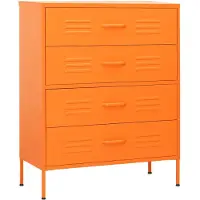 vidaXL Cómoda naranja de 80x35x101,5 cm, acero