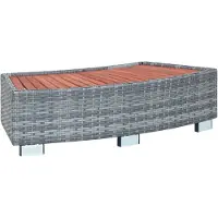 vidaXL Escalón de entrada para spa, color gris, tejido de polirratán, 92 x 45 x 25 cm