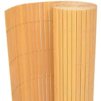 vidaXL Valla para jardín, de doble cara, PVC, 90 x 500 cm, color amarillo