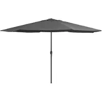 vidaXL Sombrilla con mástil de metal, 390 cm, color antracita