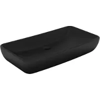 vidaXL Lavabo de lujo, rectangular, color negro mate, 71x38 cm, de cerámica