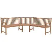vidaXL Banco de jardín esquinero, 185x185x90 cm, teca