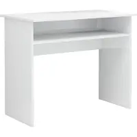 vidaXL Escritorio de alto brillo, blanco, 90x50x74 cm, fabricado en material de madera