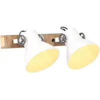 Möbelando vidaXL Lámpara de pared, estilo industrial, blanca, 45x25 cm, casquillo E27
