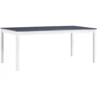 vidaXL Mesa de comedor blanca y gris, 180 x 90 x 73 cm, madera de pino