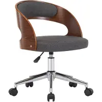 vidaXL Silla de oficina giratoria, gris, con estructura de haya y tapizada en tela