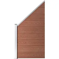 vidaXL , panel para valla de composite de madera (WPC), 95 x (105-180) cm, color marrón