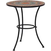 vidaXL Mesa bistró de mosaico, color naranja/gris, 60 cm, cerámica