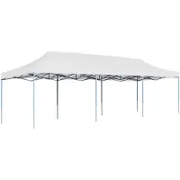 vidaXL Tienda de campaña plegable para fiestas, 3 x 9 metros, color blanco