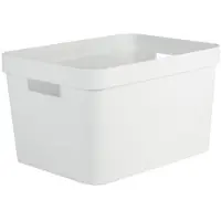 Eda Plastiques EDA 010003 BL.CER: Caja de almacenamiento STONE, 18 litros, de polipropileno (PP), color blanco
