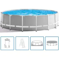 Intex Conjunto de piscina inflable Prism Frame, redonda, 457 x 122 cm, modelo 26726GN