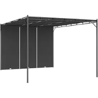 vidaXL Pabellón de jardín con cortinas laterales, 4x3x2,25 m, color antracita