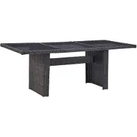 vidaXL : Mesa de comedor para jardín, color , 200x100x74 cm, con superficie de vidrio y estructura de polirratán