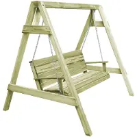 vidaXL Banco columpio, madera de pino tratada, 205 x 150 x 157 cm