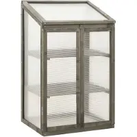 vidaXL Invernadero de 60x45x100 cm, estructura de madera de abeto