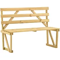 vidaXL : Banco de jardín de 120 cm, madera de pino, tratado