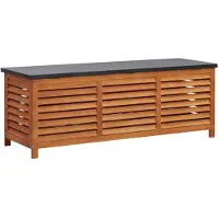 vidaXL Caja para jardín, 150x50x55 cm, madera maciza de eucalipto