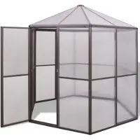 vidaXL Invernadero de aluminio, 240 x 211 x 232 cm