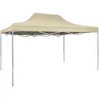 vidaXL Tienda de campaña plegable para fiestas, profesional, 3x4 metros, acero, color crema