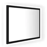 vidaXL Espejo de baño LED, color negro, 60x8,5x37 cm, material: acrílico