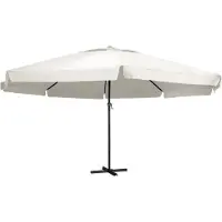 vidaXL Sombrilla con mástil de aluminio, 600 cm, color arena