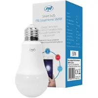 Pni Intelligentes SmartHome SM9W: Lámpara LED de 9W con luz regulable, compatible con WiFi y programable, compatible con Google Home y Alexa