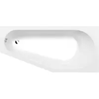 Hak Handelsagentur Koch TIGRA, bañera asimétrica, 170 x 80 x 46 cm, lado derecho, color blanco