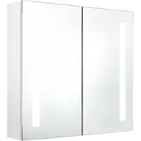 vidaXL : Espejo con armario para baño, blanco brillante, 62 x 14 x 60 cm