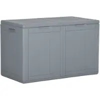 vidaXL Caja de almacenamiento para jardín, 180 litros, gris, con aspecto de madera de PP