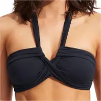 Seafolly - Women's Collective Halter Bandeau - Parte superior de bikini size 18, azul