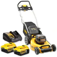 DeWalt Cortacésped de 48 cm, 18 V, DCMW564P2-QW, con 2 baterías de 5,0 Ah