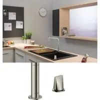 Hansgrohe Mezclador para lavabo Select con sBox, grifo extensible cromado, grifo extensible