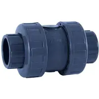 Cepex 09015: Válvulas de retención de PVC-U, Ø50, serie de muelle, juntas tóricas de EPDM, con racor de conexión por adhesivo, color gris. Color: gris. Talla única