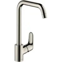 Hansgrohe HG Grifo mezclador para lavaplatos 260 Focus M41 Eco 1jet, diseño de acero inoxidable