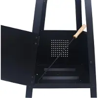 vidaXL Estufa de fuego, color negro, 35x35x99 cm, acero