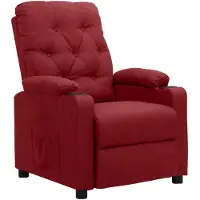 vidaXL Sillón reclinable Relax, color burdeos, tapizado en tela