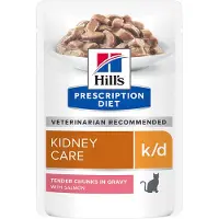 Hill's Pet Nutrition Prescription Diet k/d Kidney Care - Comida Húmeda Sobres - Salmón - 12 x 85 g