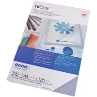 GBC CE011880E HiClear Tapas de encuadernacion | A4 | 180 micras | transparente | 100 unidades