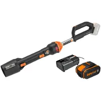 WORX WG543E.9, soplador manual, 209 km/h, 696 m³/h, función: soplado, material: aluminio, color: negro, naranja, alimentación: eléctrico