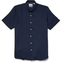 Timberland Mill Brook Linen Short Sleeve Shirt Dark Sapphire Talla: S | Camisas Casuales Outlet | Hombre | Blanco
