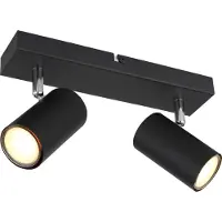 Globo Robby downlight de techo, negro, longitud 26 cm, 2 luces, metal