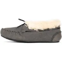 Minnetonka Mocasines 'Chrissy' gris / blanco