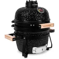 Vonroc Barbacoa Kamado 13 pulgadas - Superficie de cocción Ø27cm | Con base y funda para la lluvia