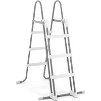 Intex 28075 - Escalera de seguridad para piscinas (altura de 91 y 107 cm, escalones removibles)