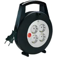 Brennenstuhl Vario Line, caja organizadora de cables, 4 salidas, color negro/gris claro, 5 metros, cable H05VV-F 3G1,5, modelo 1092200