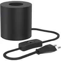 Calex Lámpara de mesa , modelo redondo, sin bombilla (compatible con casquillo E27), ideal para decoración del hogar, color negro