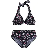 LASCANA Bikini rosa / negro / blanco