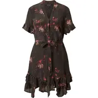 AllSaints Frankie Nila Dress Dark Khaki Green Talla: 34 | Mini Vestidos Outlet | Mujer | Marrón