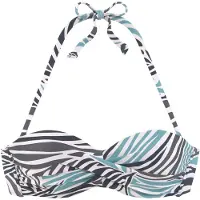 Sunseeker Top de bikini turquesa / negro / blanco