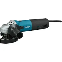 Makita Amoladora angular eléctrica profesional 9565CR, 1400 vatios, disco de lijado de 125 mm, con freno de husillo